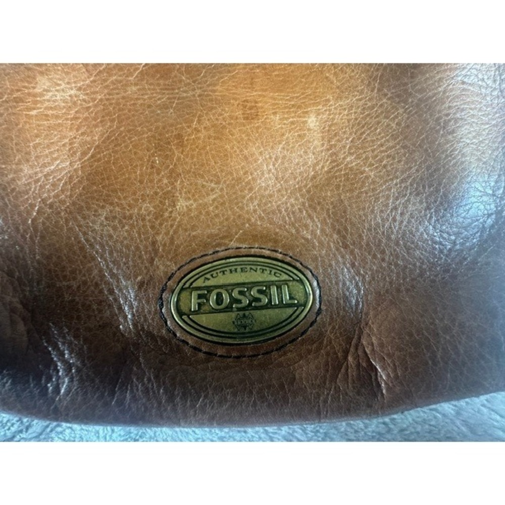 Fossil Crossbody Bag Women's S Brown Leather Messenger Vintage Style Zip Pocket - Picture 6 of 9